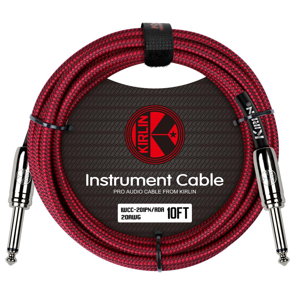 Kirlin Straight 10ft Guitar Cable ~ Red