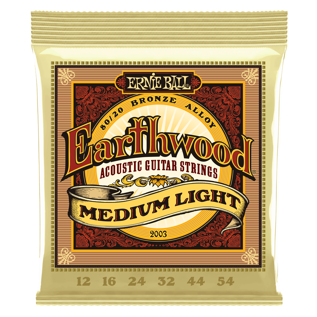Ernie Ball Earthwood 80/20 Bronze Medium/Light Acoustic Guitar Strings (12-54)