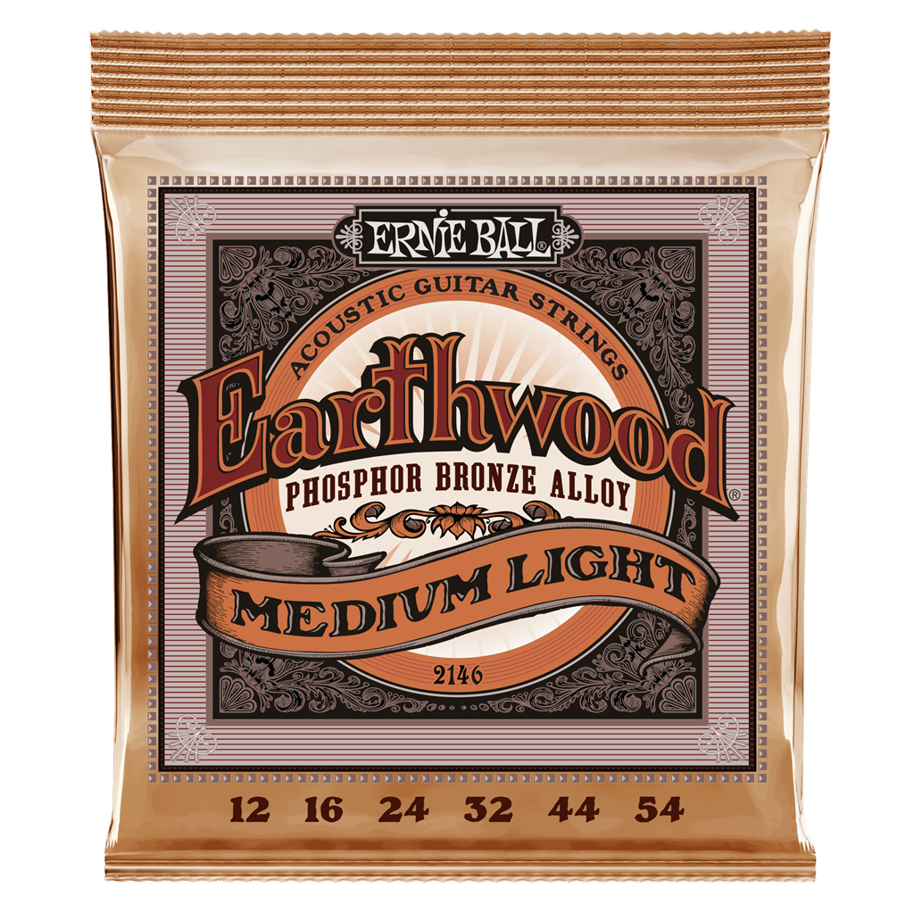 Ernie Ball Earthwood Phosphor Bronze Med/Light Acoustic Guitar Strings (12-54)