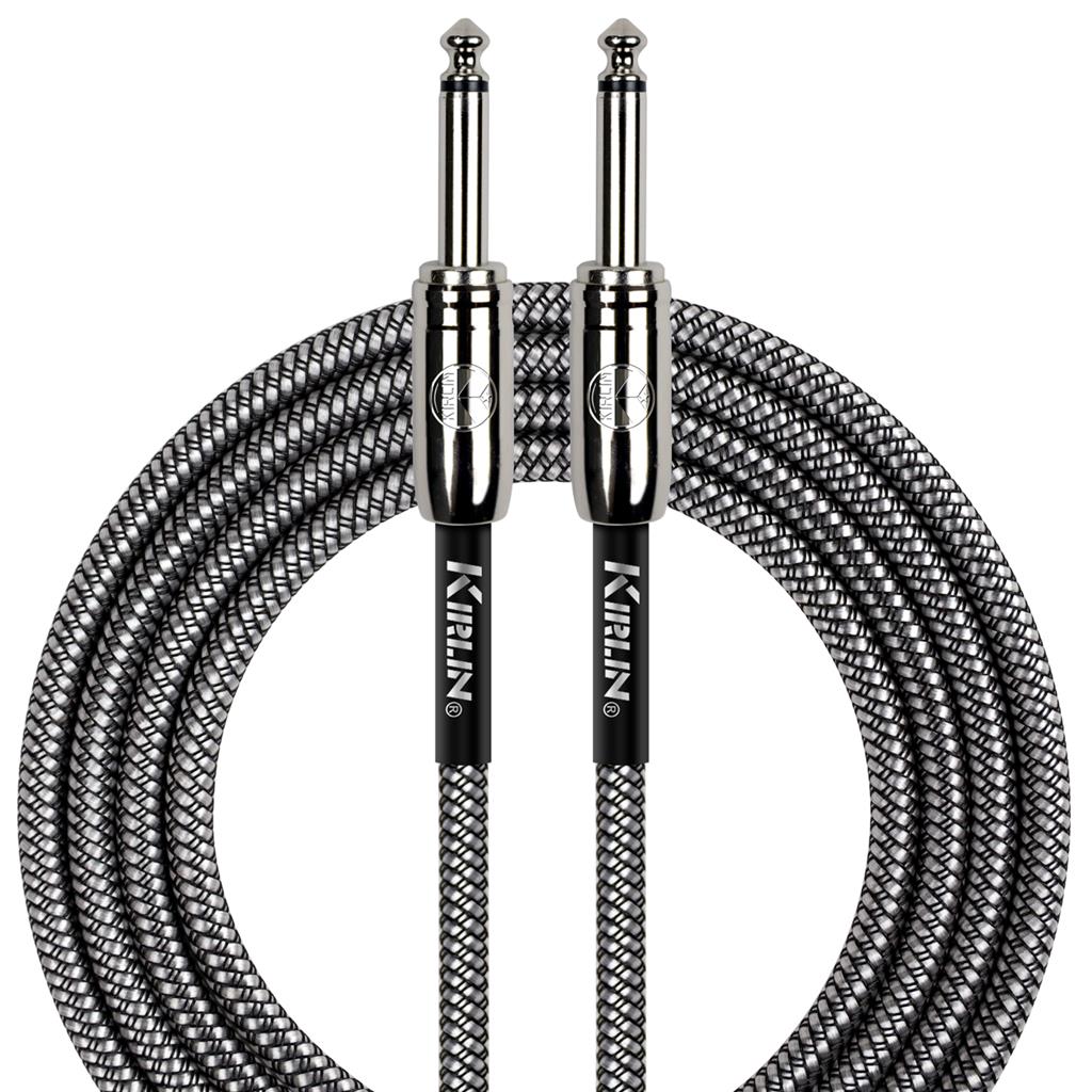 Kirlin Straight 20ft Guitar Cable ~ Silver