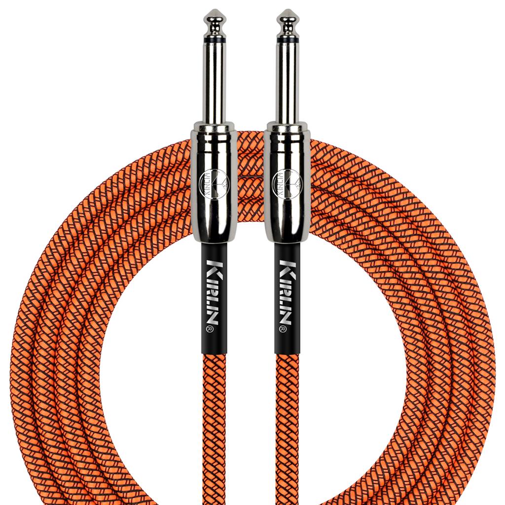 Kirlin Straight 20ft Guitar Cable ~ Orange