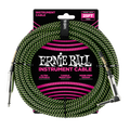 Ernie Ball Braided Cable Straight to Angled 25ft ~ Green