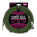Ernie Ball Braided Cable Straight to Angled 10ft ~ Green