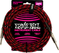 Ernie Ball Braided Instrument Straight 1/4" Cable 25ft ~ Red